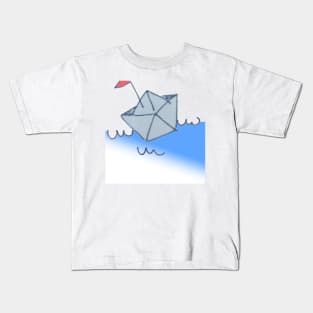 origami sailboat in the day with color Kids T-Shirt